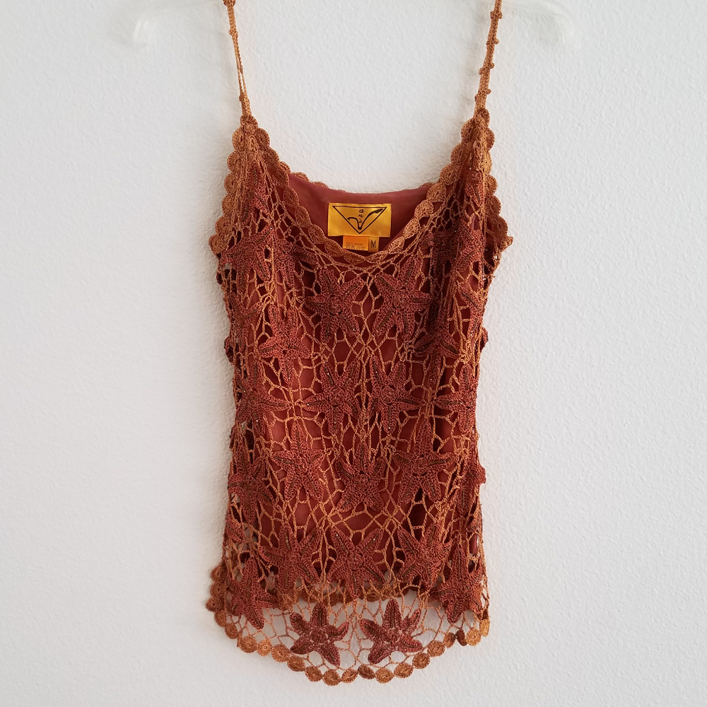 StarFish Beaded Crochet Lined Tank